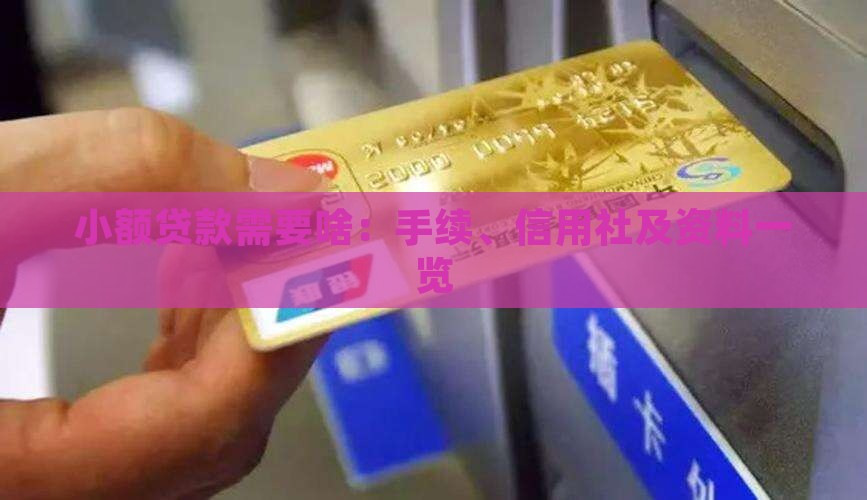 小额贷款需要啥 小额贷款需要啥