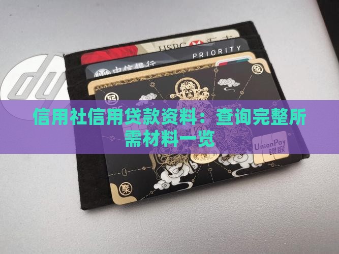 信用社信用贷款资料