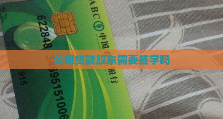 公司贷款股东也要手续吗