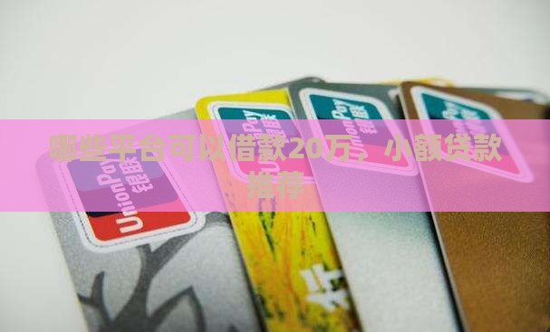 在哪些平台可以贷款20万