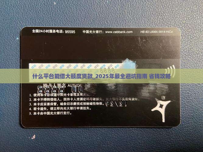 什么平台能借大额度贷款