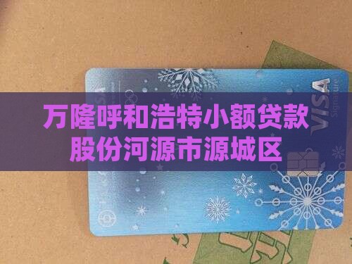 万隆呼和浩特小额贷款股份河源市源城区