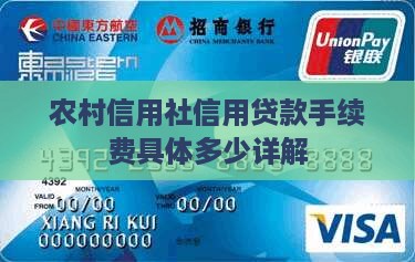 农村信用社信用贷款手续费具体多少详解