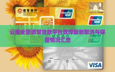 云南全面调整贷款平台政埠最新取消与保留情况汇总
