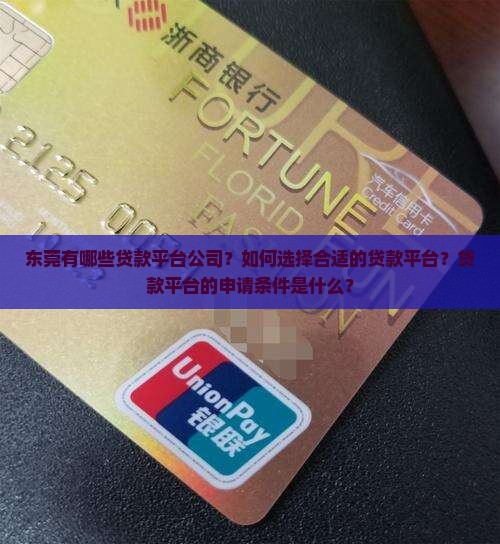 东莞有哪些贷款平台公司