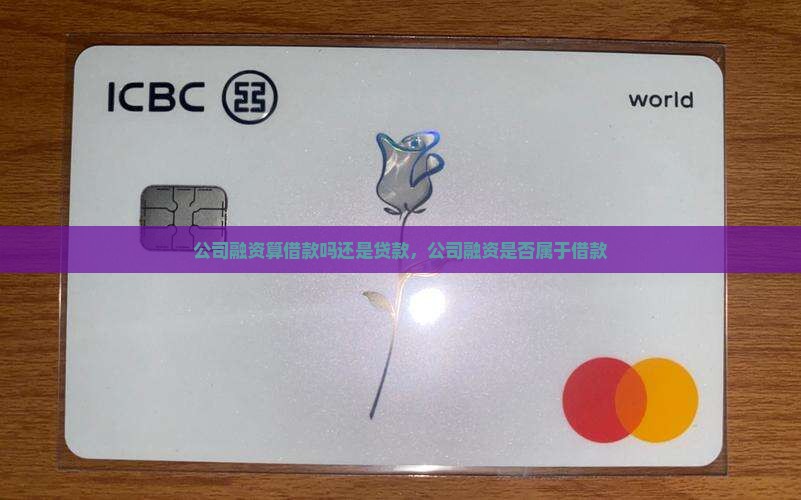 公司融资算借款吗还是贷款
