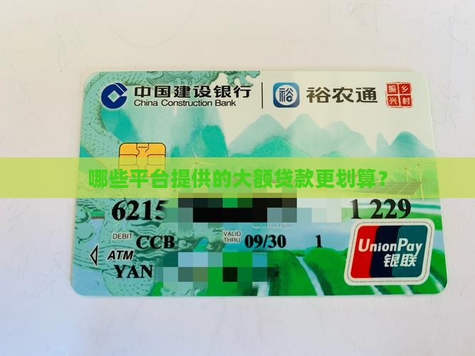哪个平台大额贷款划算些