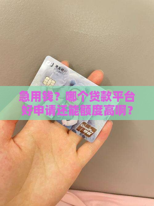 哪个贷款平台比较好申请额度高