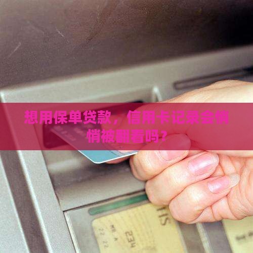 保单贷款查不查信用卡