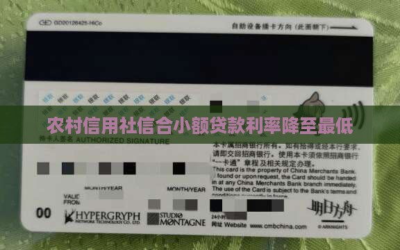 信合小额贷款利率最低