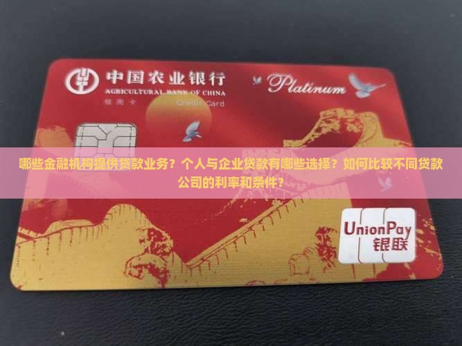哪个公司有贷款业务