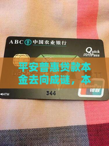 平安普惠贷款没看到本金