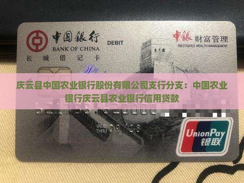 庆云县农业银行信用贷款