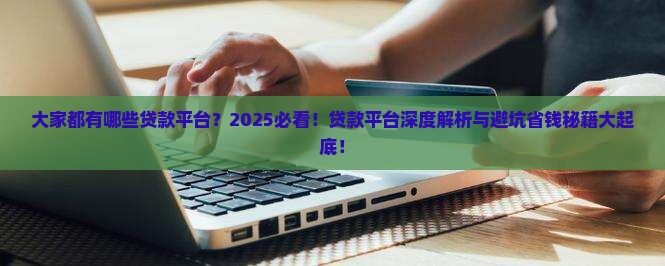 大家都有哪些贷款平台