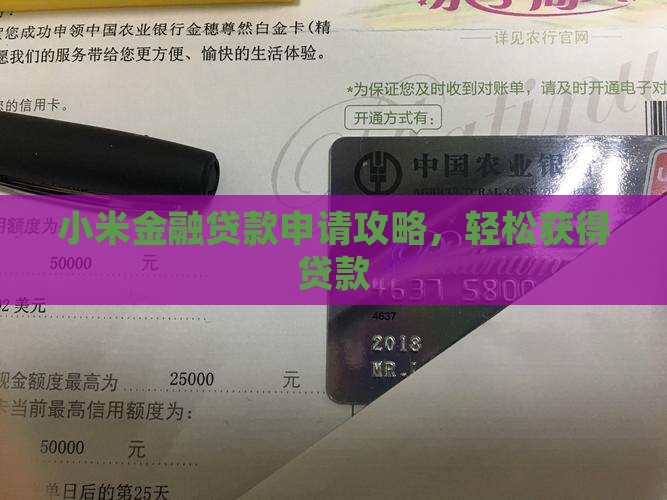 小米金融贷款申请技巧