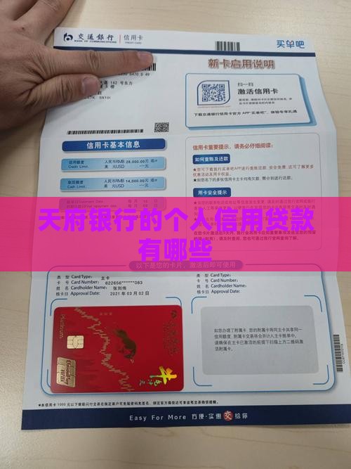 天府银行的个人信用贷款有哪些