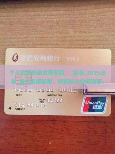 个人消费贷款发展瓶颈