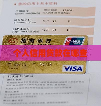 个人信用贷款在哪查
