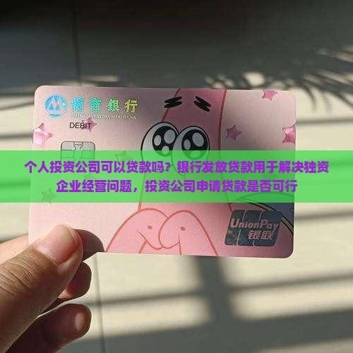 个人投资公司可以贷款吗