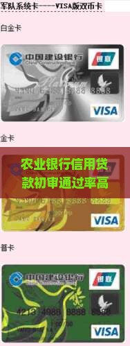 农业银行信用贷款初审