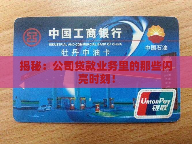 公司贷款业务亮点总结