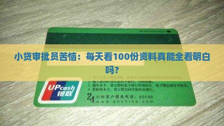 小额贷款审查审批人员
