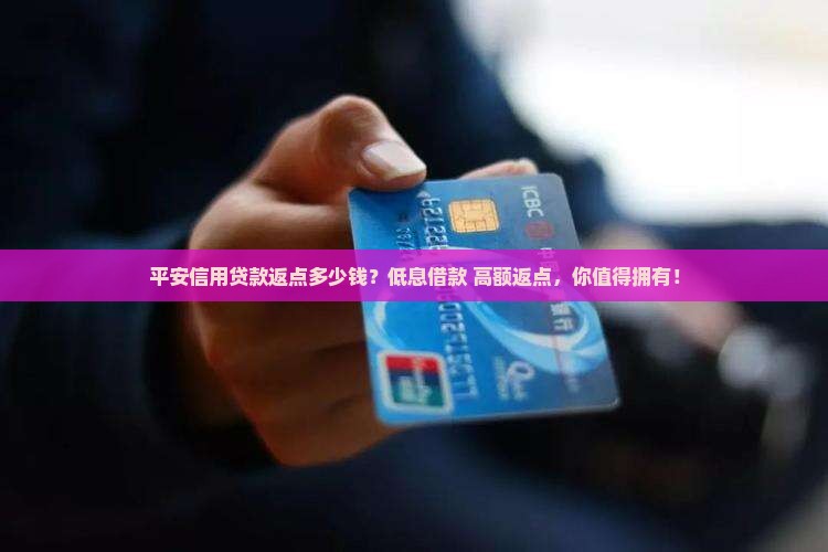 平安信用贷款返点多少钱