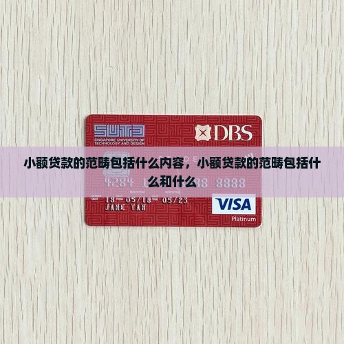小额贷款的范畴包括什么