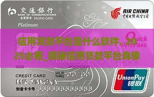 信用贷款平台是什么软件
