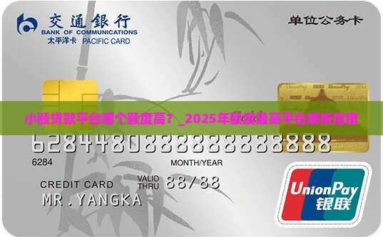 小额贷款平台哪个额度高