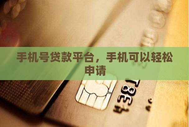 只提供手机号就能贷款