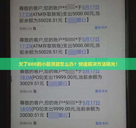 欠了800的小额贷款