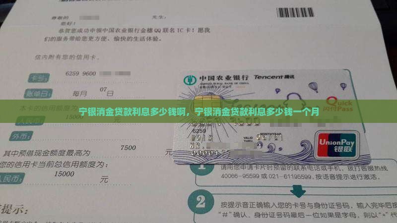 宁银消金贷款利息多少钱