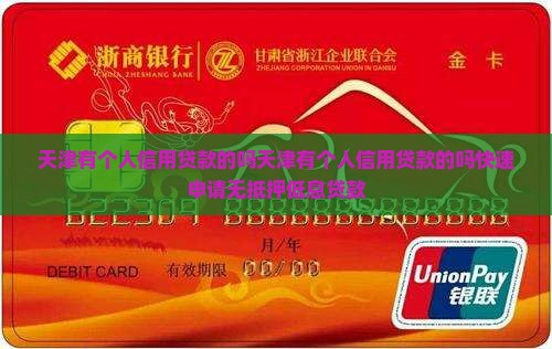 天津有个人信用贷款的吗