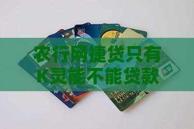 农行网捷贷只有K灵能不能贷款