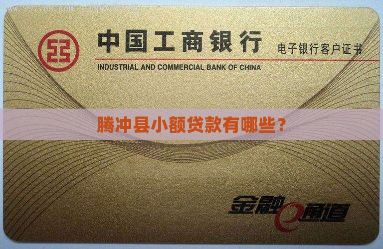腾冲土地抵押贷款公司有哪些