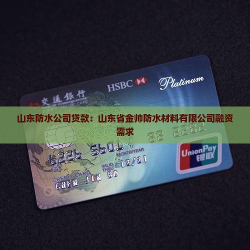 山东金双防水公司贷款