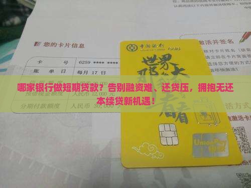 哪家银行做短期贷款