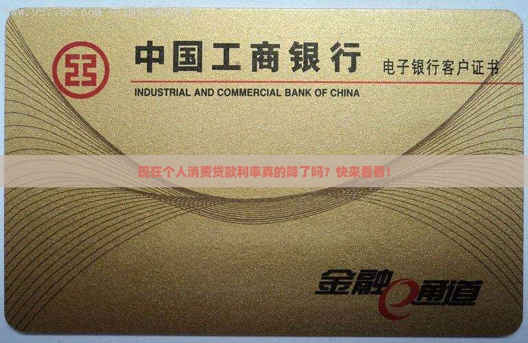 个人消费贷款利率降吗现在