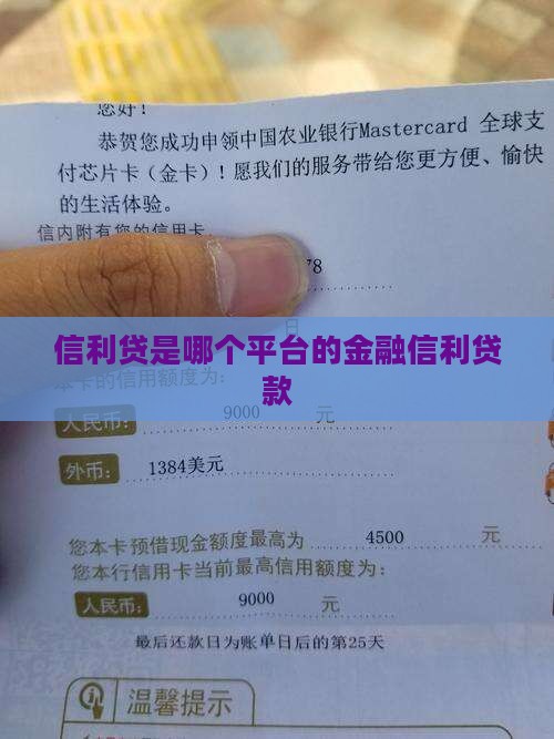 信利贷是哪个平台的贷款