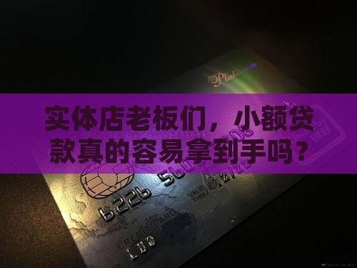 实体店小额贷款好下吗