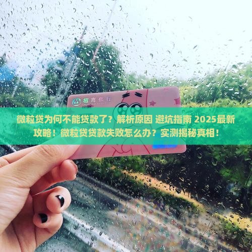 微粒贷为何不能贷款了呢