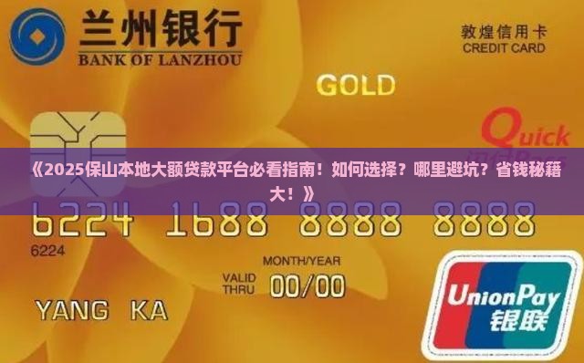 保山本地大额贷款平台