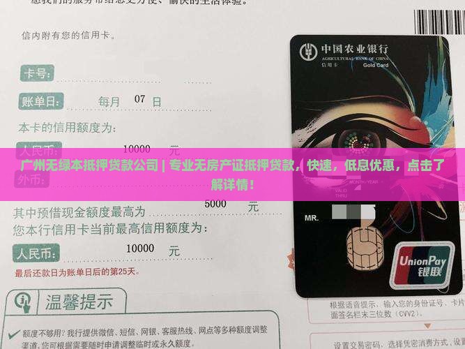 广州无绿本抵押贷款公司