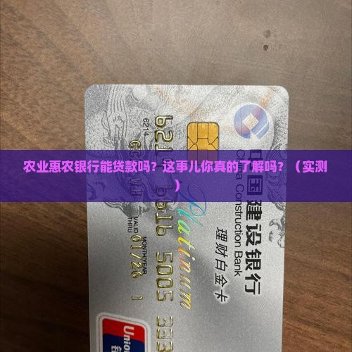 农业惠农银行能贷款吗
