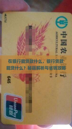 在银行能贷款什么