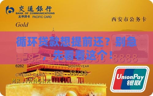 循环贷款可以提前还款吗