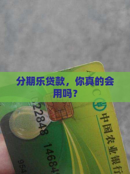 分期乐贷款的使用