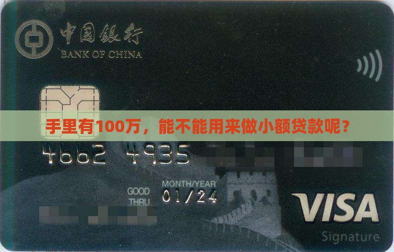 100万能做小额贷款吗