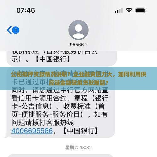 公司抵押贷款情况说明